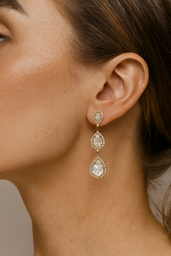 PENDIENTES ORO 18KL CIRCONITAS - 9x39MM