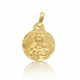 MEDALLA PLATA CHAPADA EN ORO ESCAPULARIO - 14MM