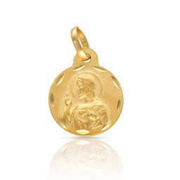 MEDALLA PLATA CHAPADA EN ORO ESCAPULARIO - 14MM