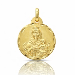 MEDALLA PLATA CHAPADA EN ORO ESCAPULARIO - 18MM