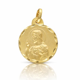 MEDALLA PLATA CHAPADA EN ORO ESCAPULARIO - 20MM