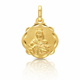 MEDALLA PLATA CHAPADA EN ORO ESCAPULARIO - 16x20MM
