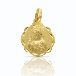 MEDALLA PLATA CHAPADA EN ORO ESCAPULARIO - 16x20MM