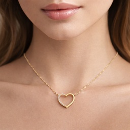 GARGANTILLA PLATA CHAPADA EN ORO CORAZON CIRCONITAS