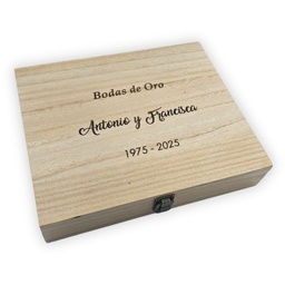 ESTUCHE MADERA PLACA DE HOMENAJE - 28x23CM