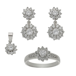 PENDIENTES ORO BLANCO 18KL CIRCONITAS