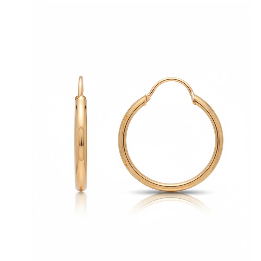 AROS ORO 18KL MEDIA CAÑA - 12MM