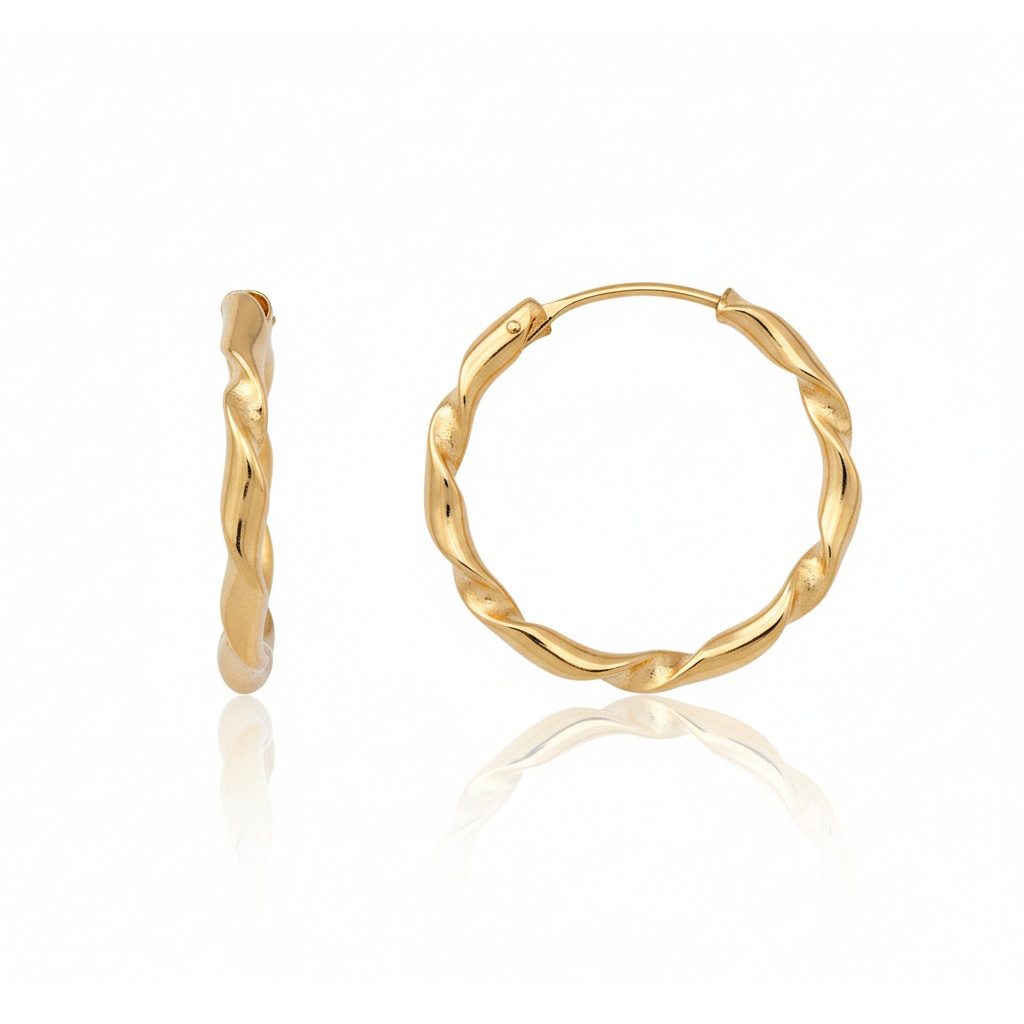 AROS ORO 18KL RIZADOS - 17MM