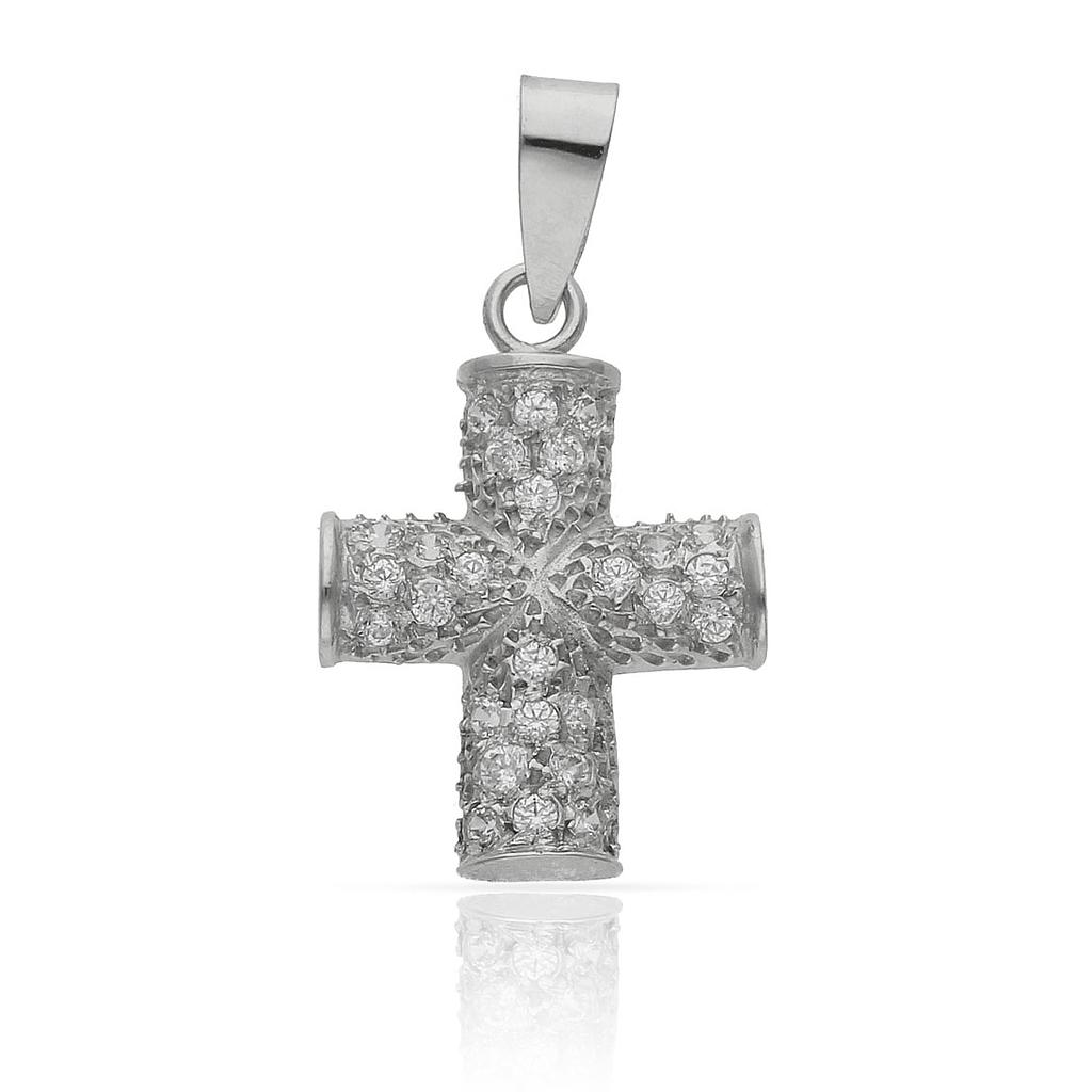 CRUZ ORO BLANCO 18KL CIRCONITAS