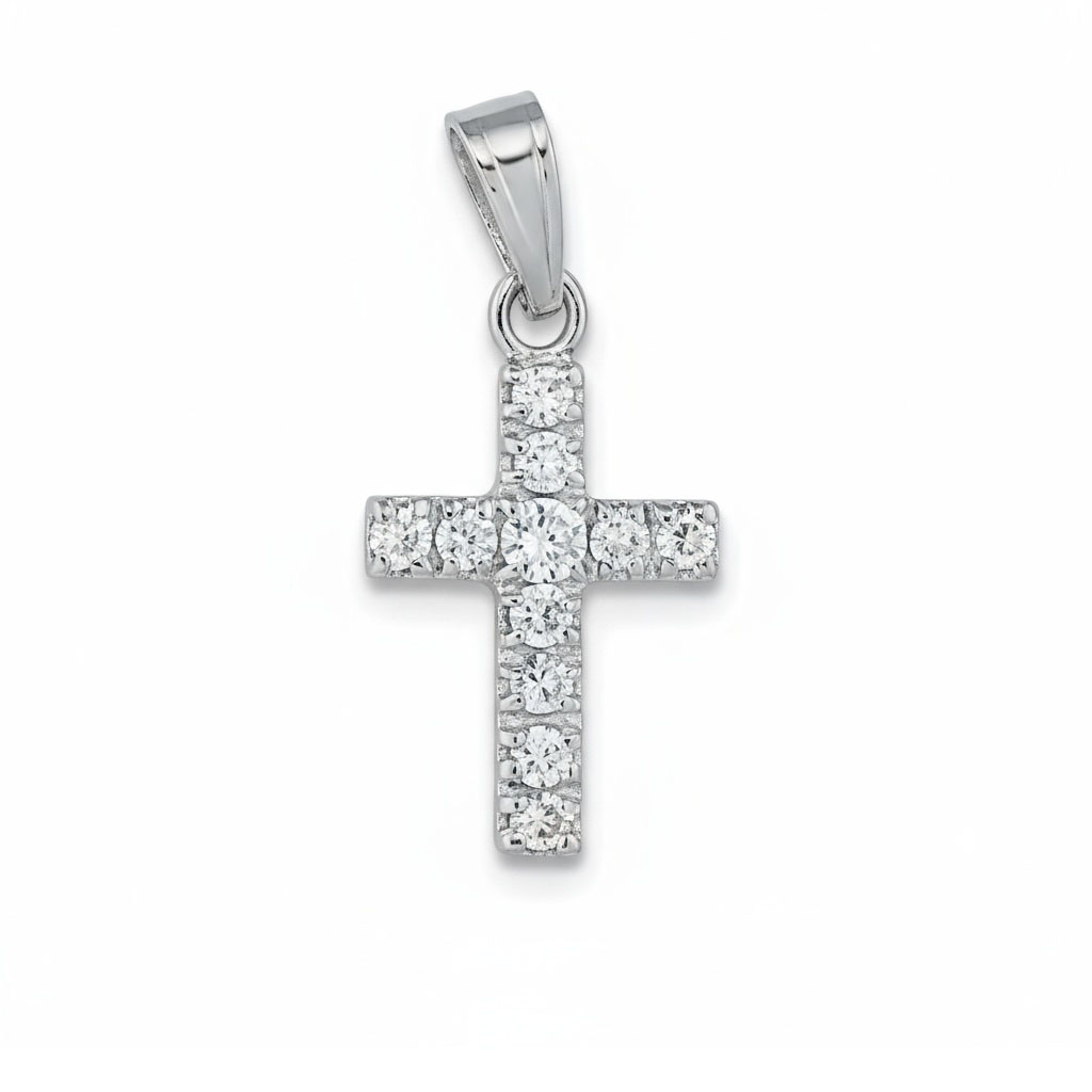CRUZ ORO BLANCO 18KL CIRCONITAS