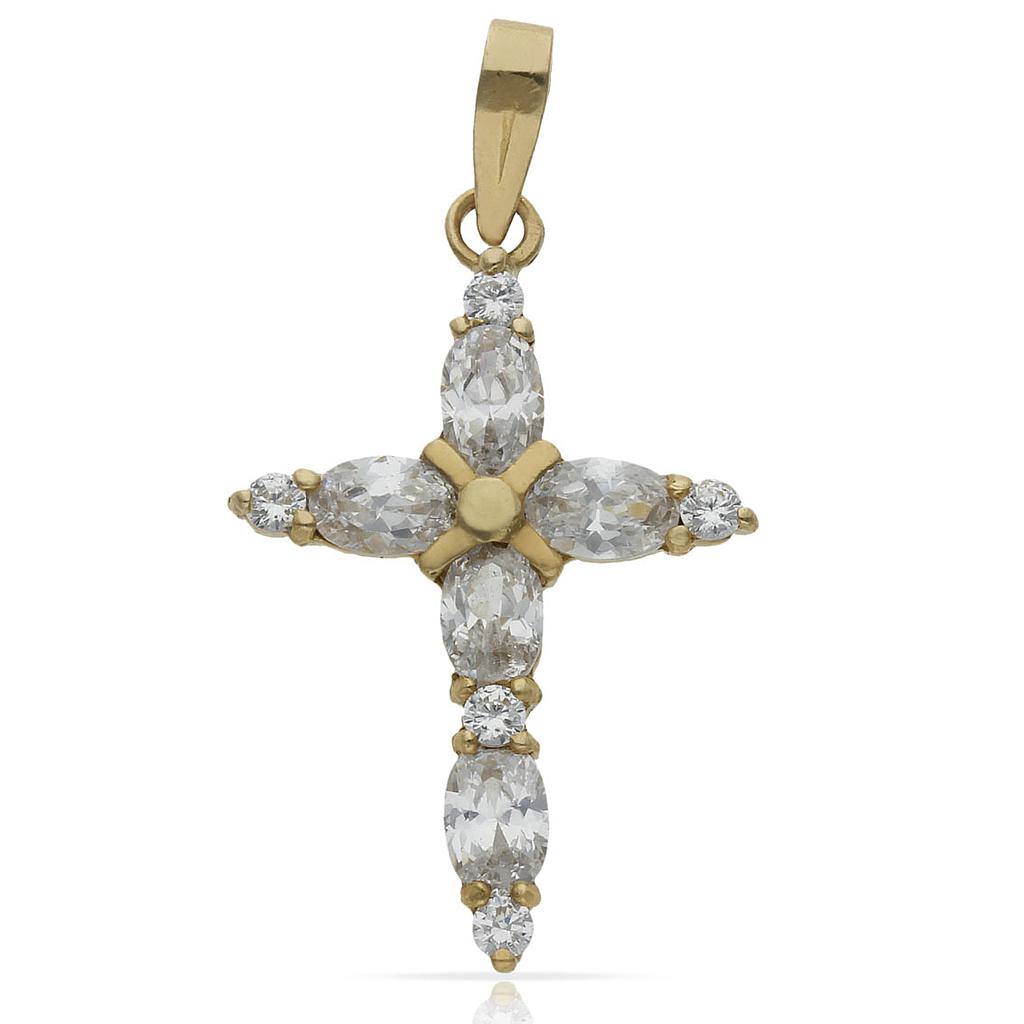 CRUZ ORO 18KL CIRCONITAS - 20x30MM
