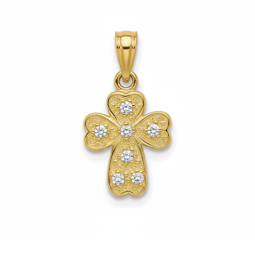 CRUZ ORO 18KL CIRCONITAS