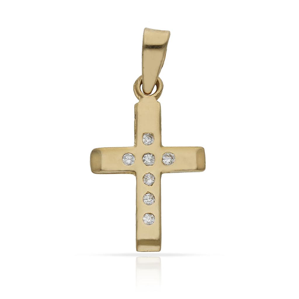 CRUZ ORO 18KL CIRCONITAS - 11x17MM