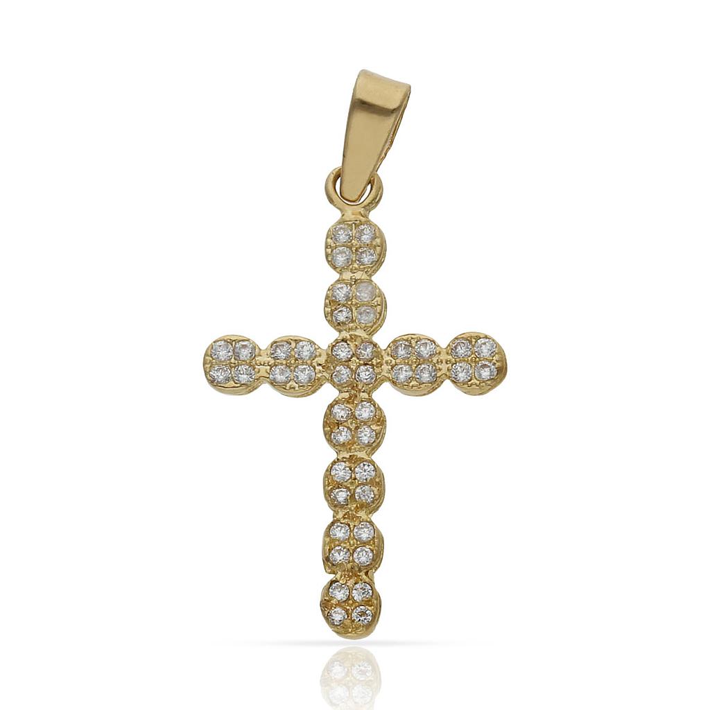 CRUZ ORO 18KL CIRCONITAS - 15x23MM