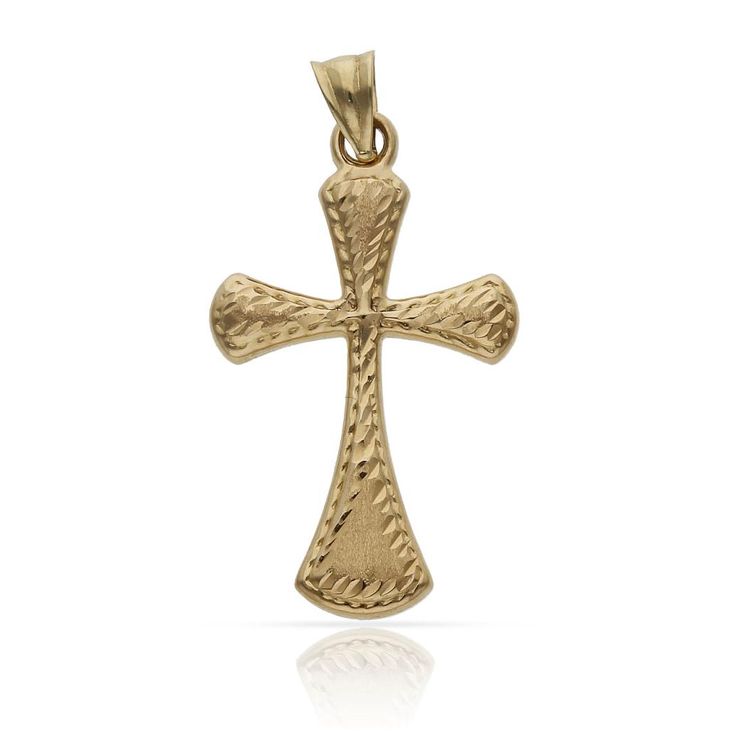 CRUZ ORO 18KL TALLADA - 17x28MM