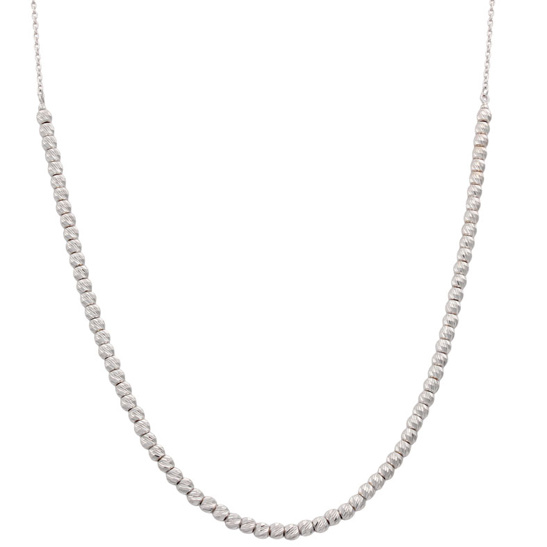 COLLAR ORO BLANCO 18KL BOLAS TALLADAS