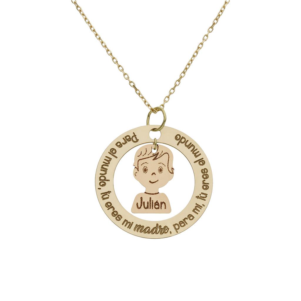 GARGANTILLA ORO 18KL FRASE + NIÑO