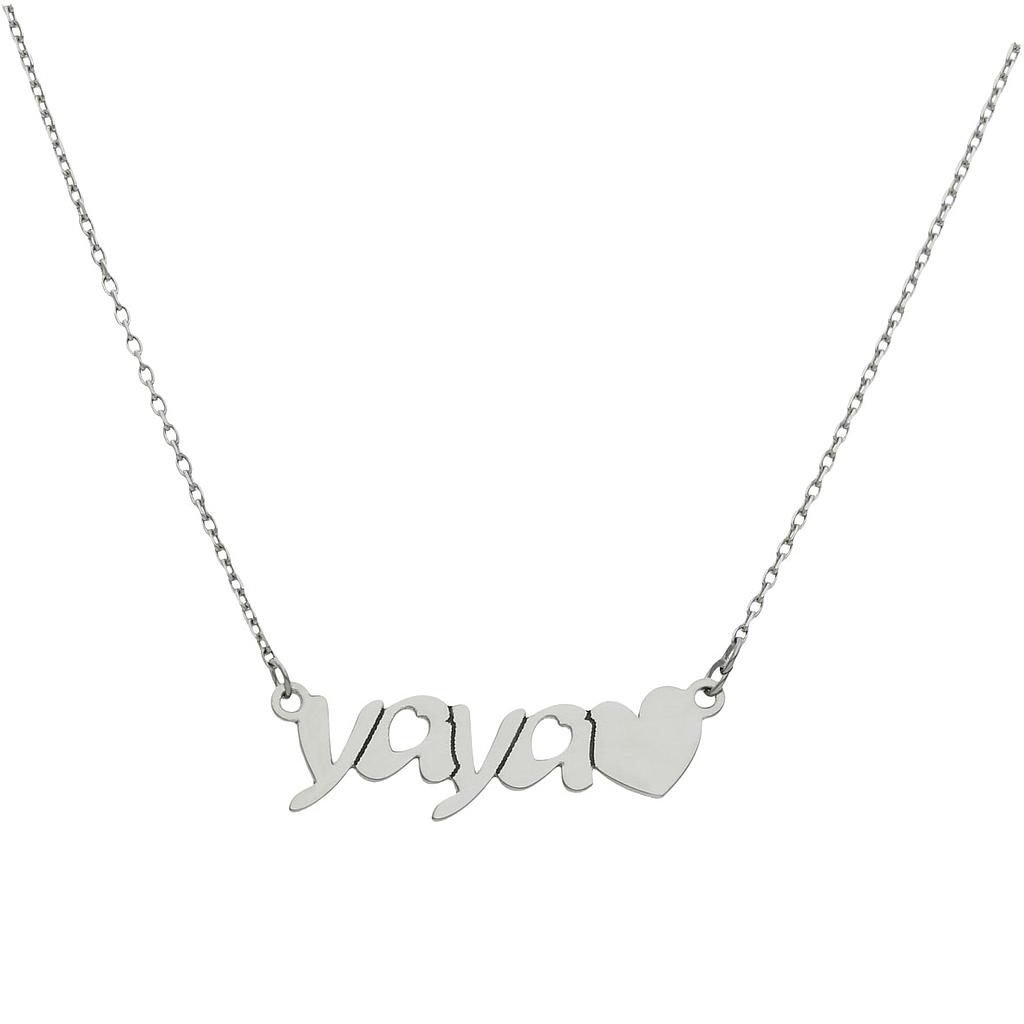 GARGANTILLA ORO BLANCO 18KL YAYA + CORAZON