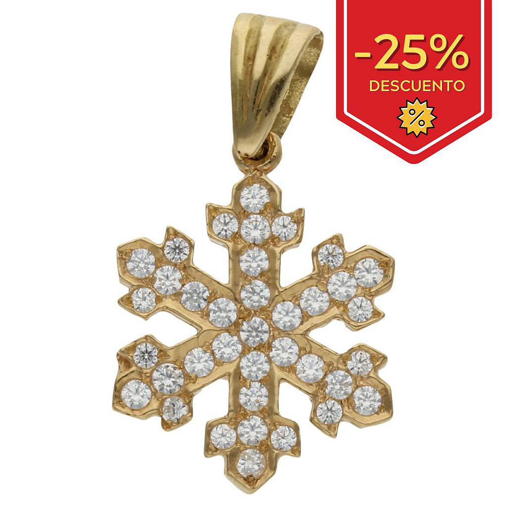 COLGANTE ORO 18KL COPO DE NIEVE CIRCONITAS