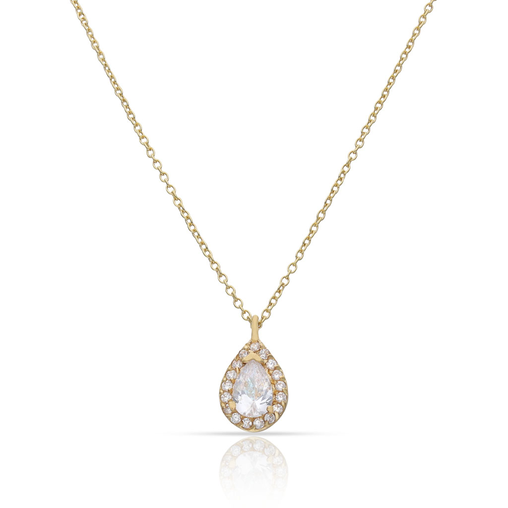 GARGANTILLA ORO 18KL LAGRIMA CIRCONITAS