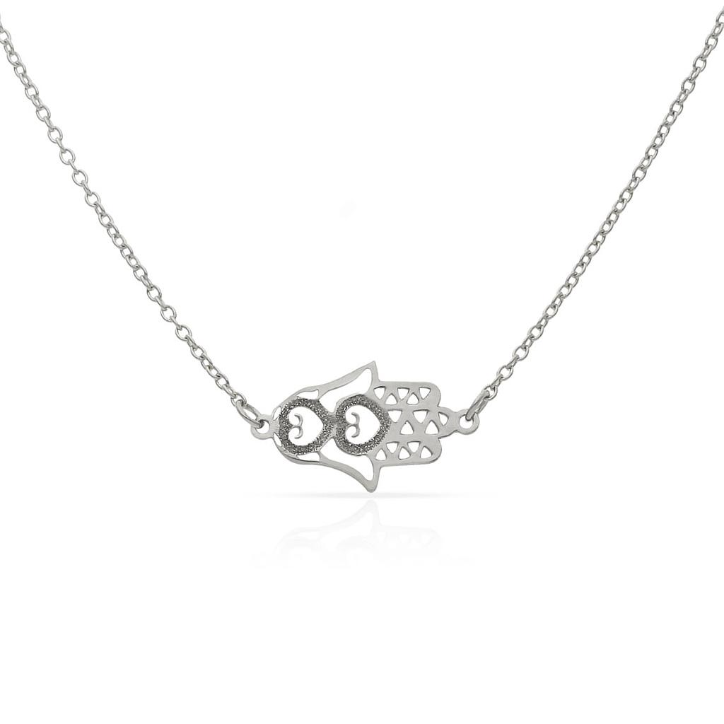 GARGANTILLA ORO BLANCO 18 KL MANO FATIMA