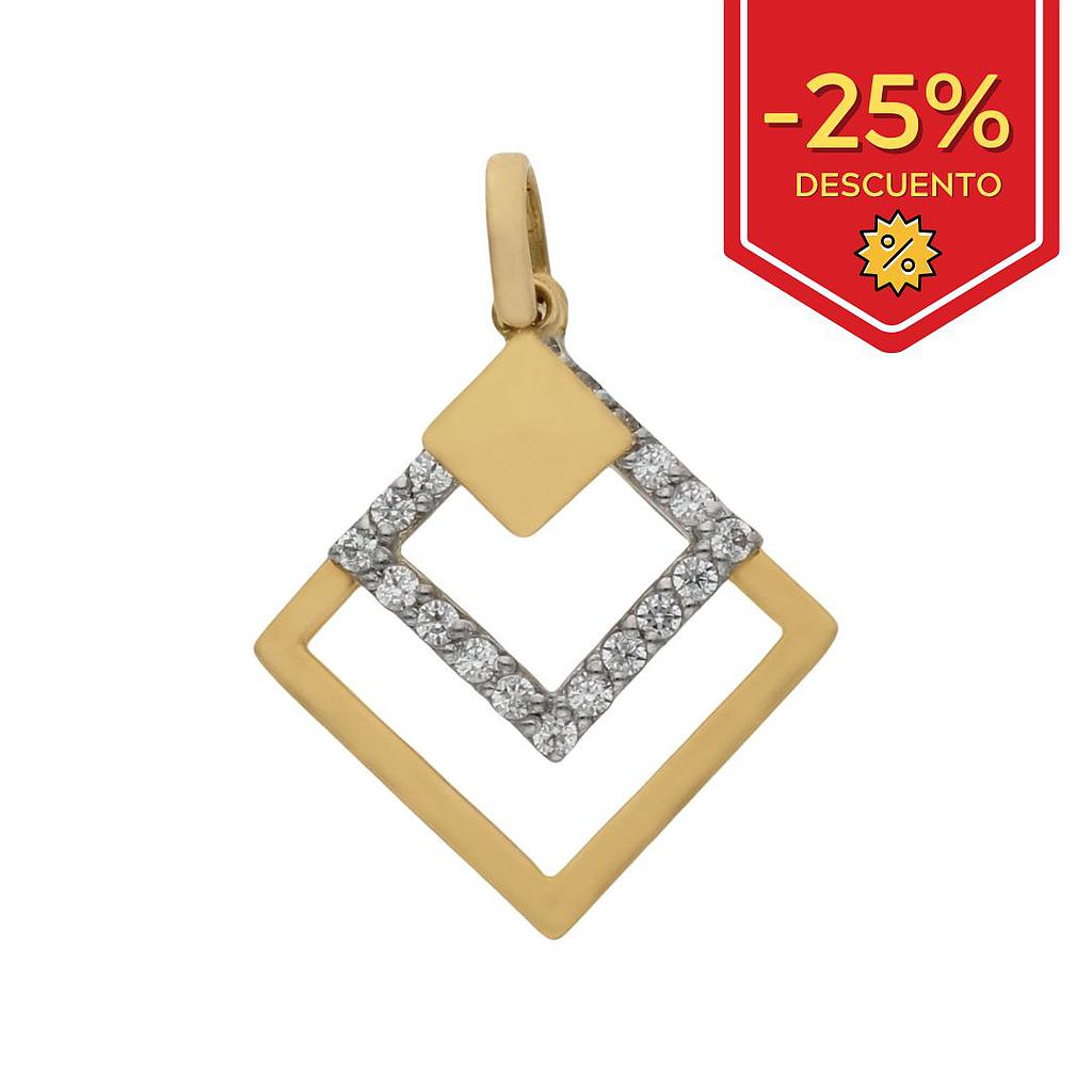 COLGANTE ORO 18KL ROMBO CIRCONITAS