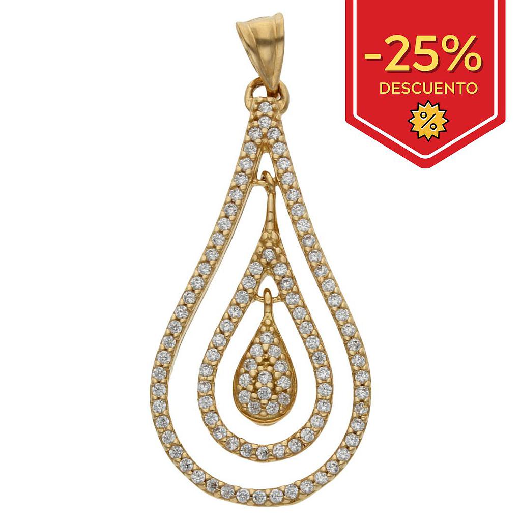 COLGANTE ORO DE 18KL LAGRIMA CIRCONITAS