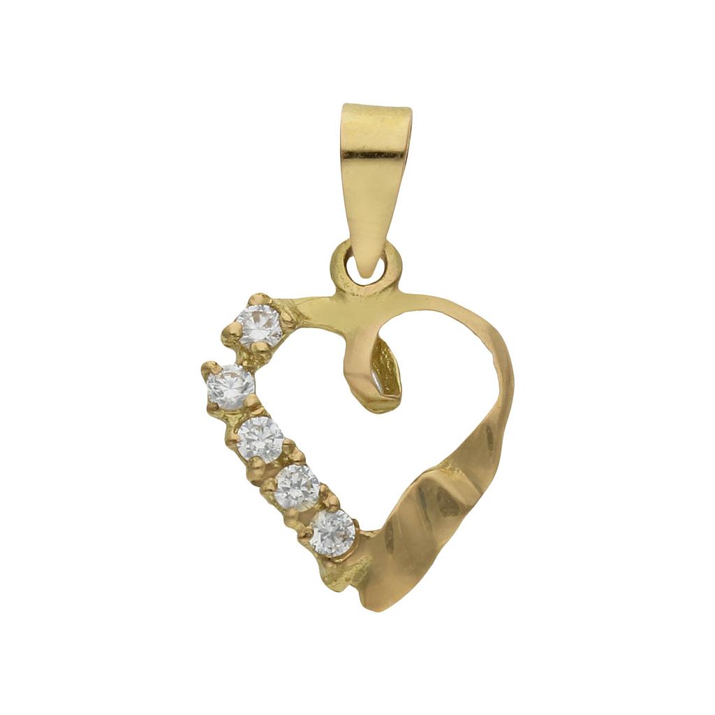 COLGANTE ORO 18KL CORAZON CIRCONITAS