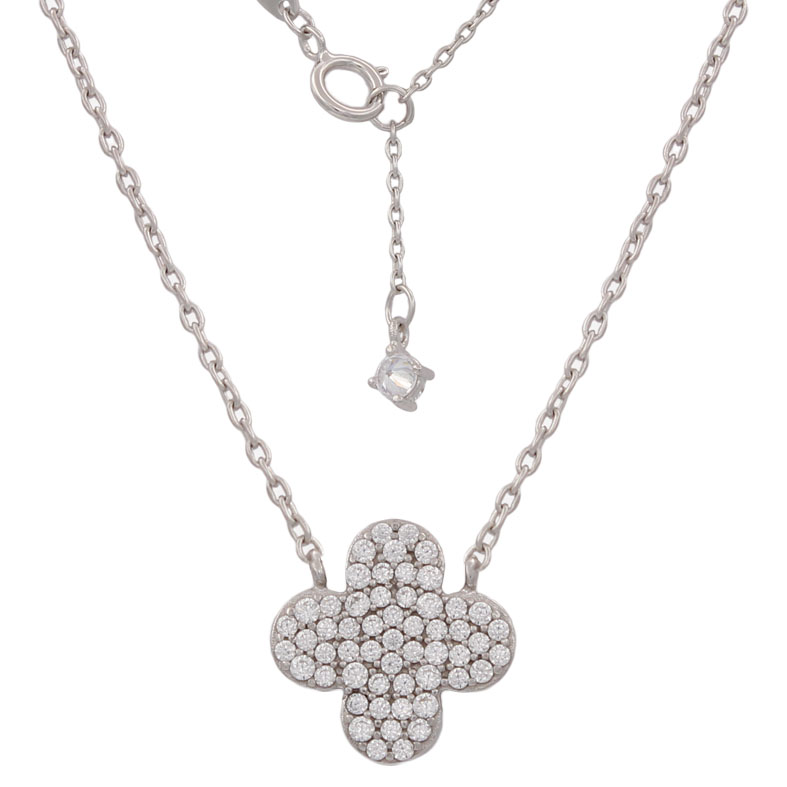 GARGANTILLA ORO BLANCO 18KL FLOR