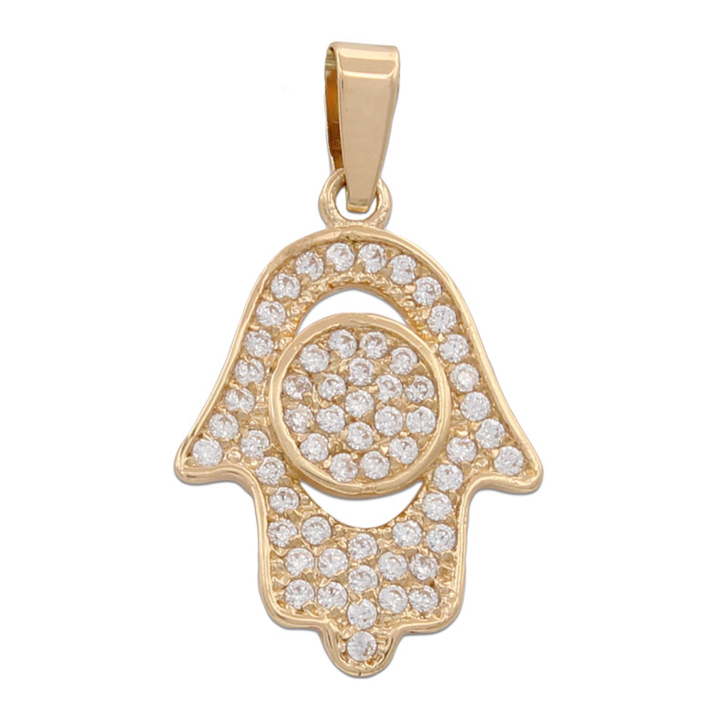 COLGANTE ORO 18KL MANO FATIMA CIRCONITAS
