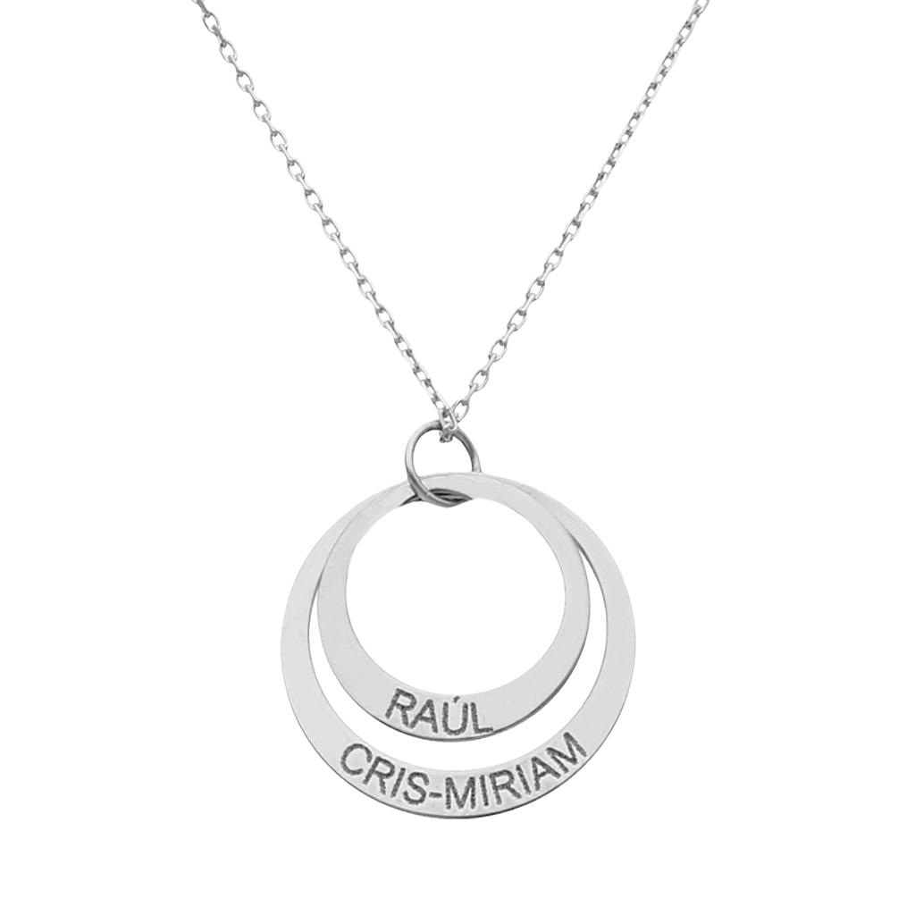 GARGANTILLA ORO BLANCO 18KL 2 CIRCULOS - 20MM