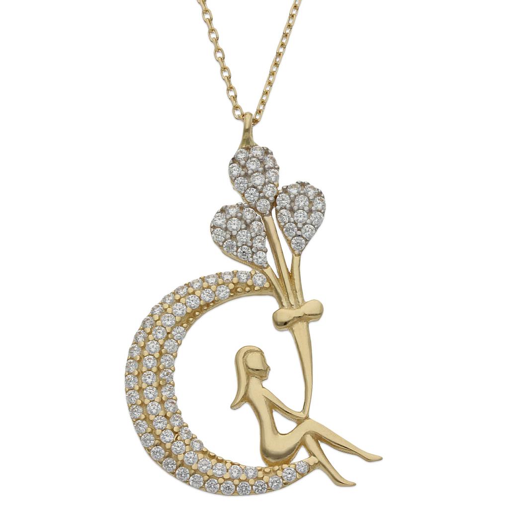 GARGANTILLA ORO 18KL LUNA + GLOBOS