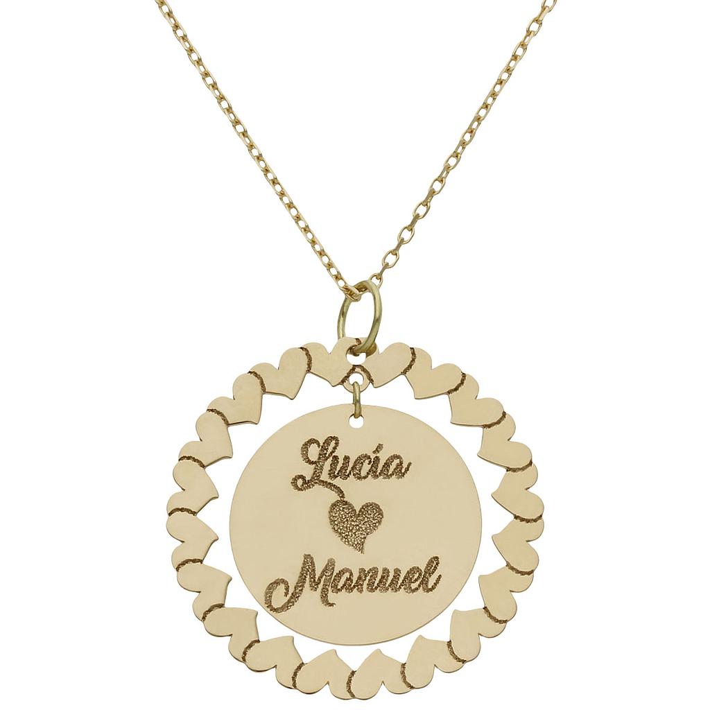 GARGANTILLA ORO 18KL CERCO CORAZONES