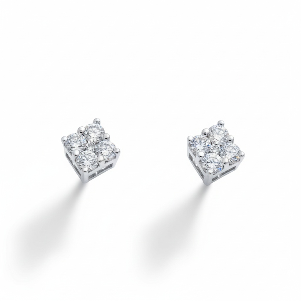 PENDIENTES ORO BLANCO 18KL DIAMANTES