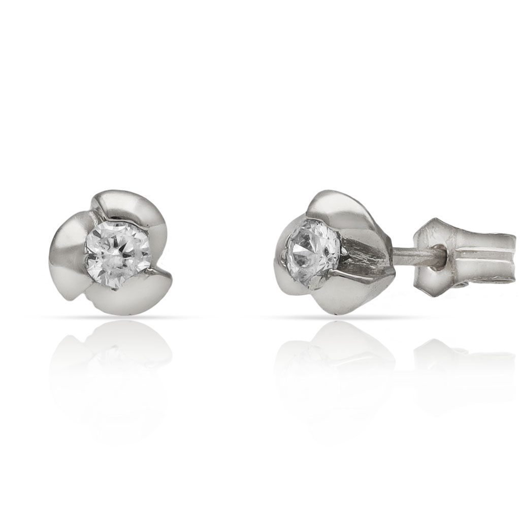 PENDIENTES ORO BLANCO 18KL DIAMANTES