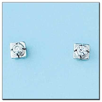 PENDIENTES ORO BLANCO 18KL DIAMANTES