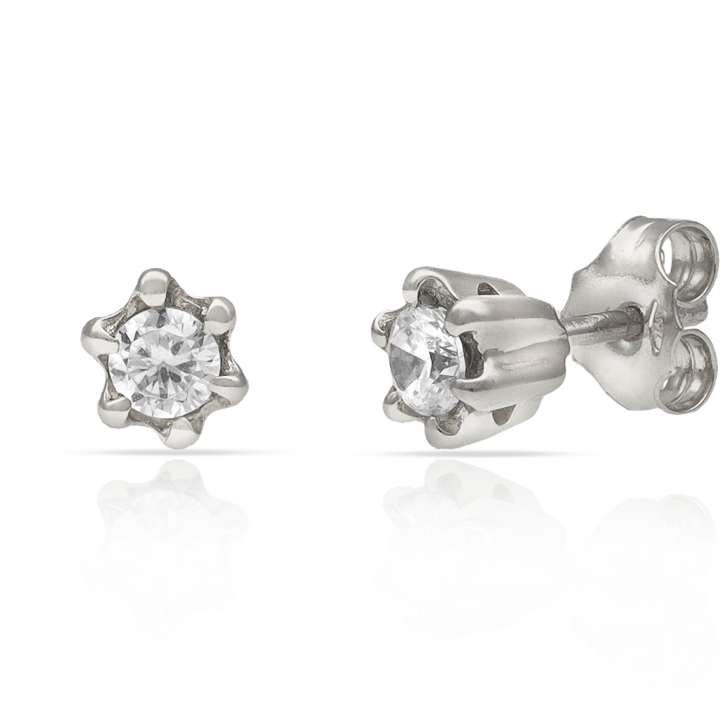 PENDIENTES ORO BLANCO 18KL DIAMANTES