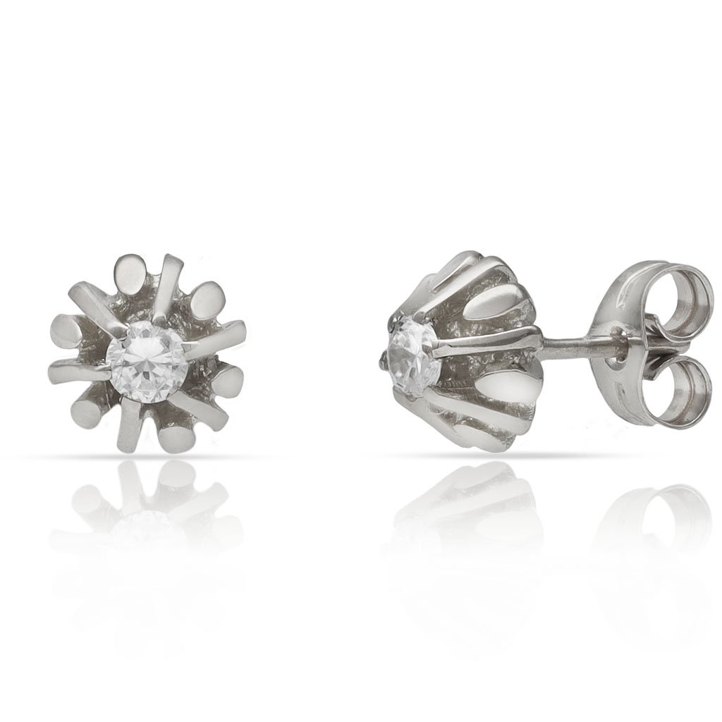 PENDIENTES ORO BLANCO 18KL DIAMANTES