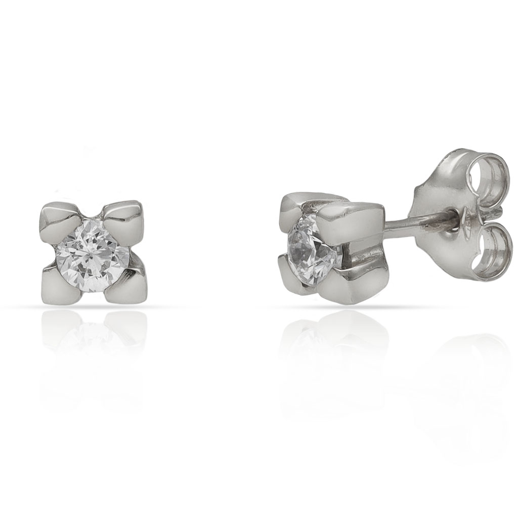 PENDIENTES ORO BLANCO 18KL DIAMANTES