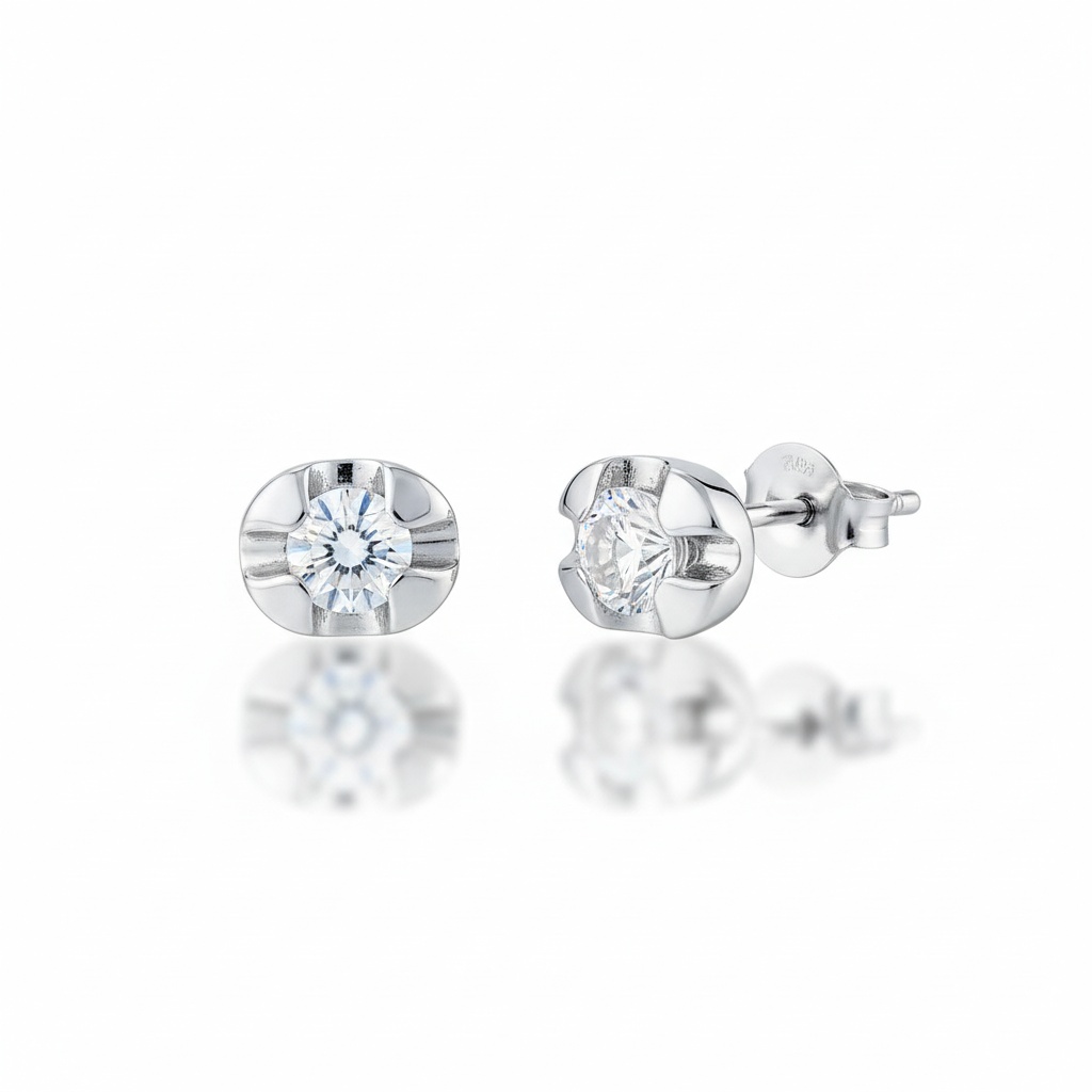 PENDIENTES ORO BLANCO 18KL DIAMANTES