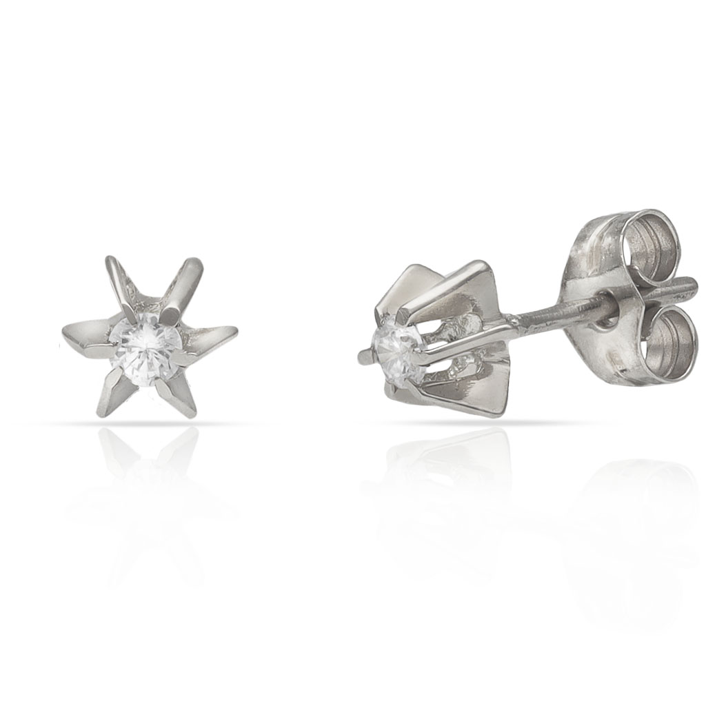 PENDIENTES ORO BLANCO 18KL DIAMANTES