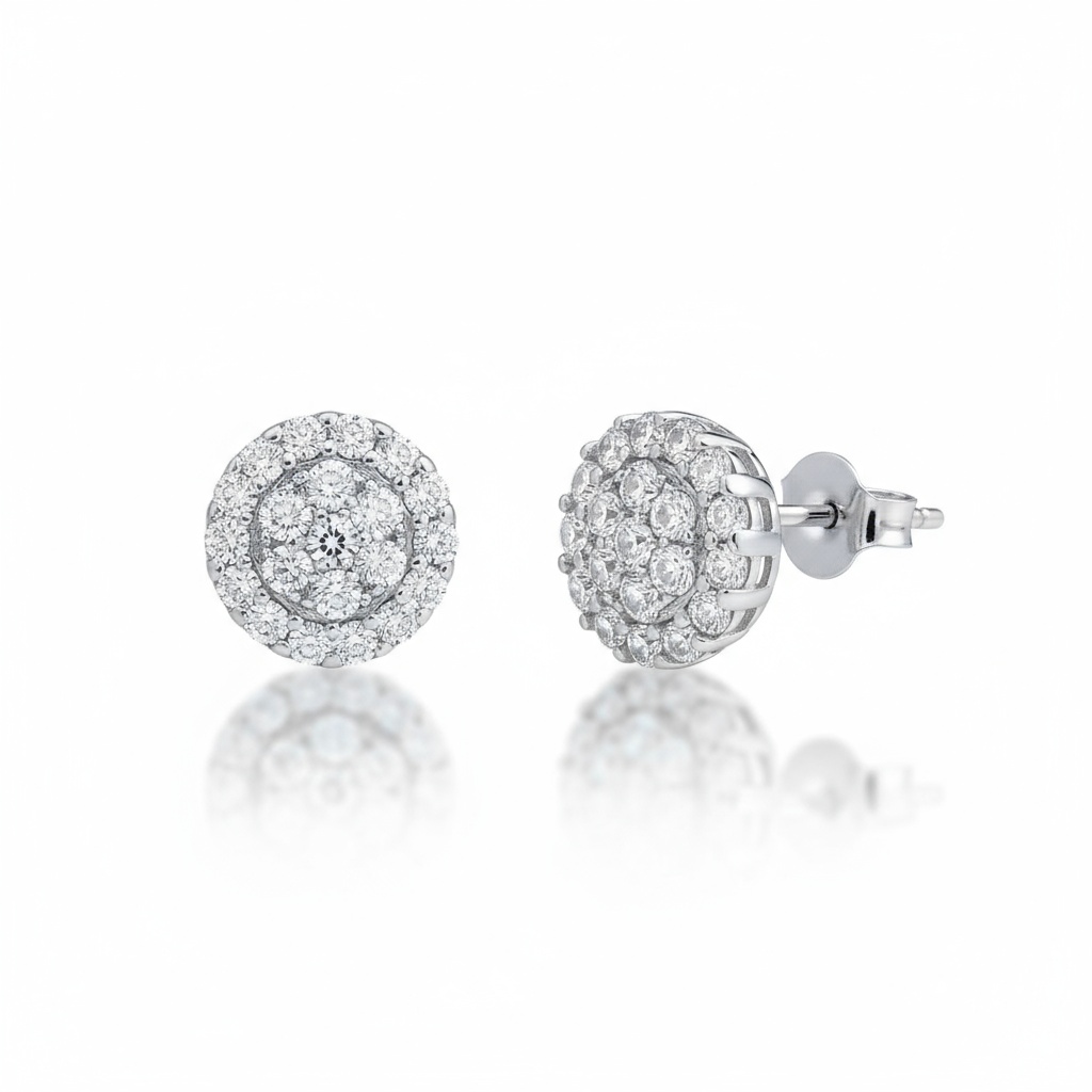 PENDIENTES ORO BLANCO 18KL DIAMANTES