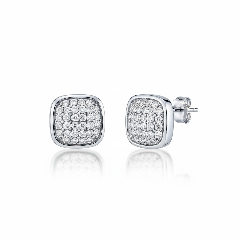 PENDIENTES ORO BLANCO 18KL DIAMANTES