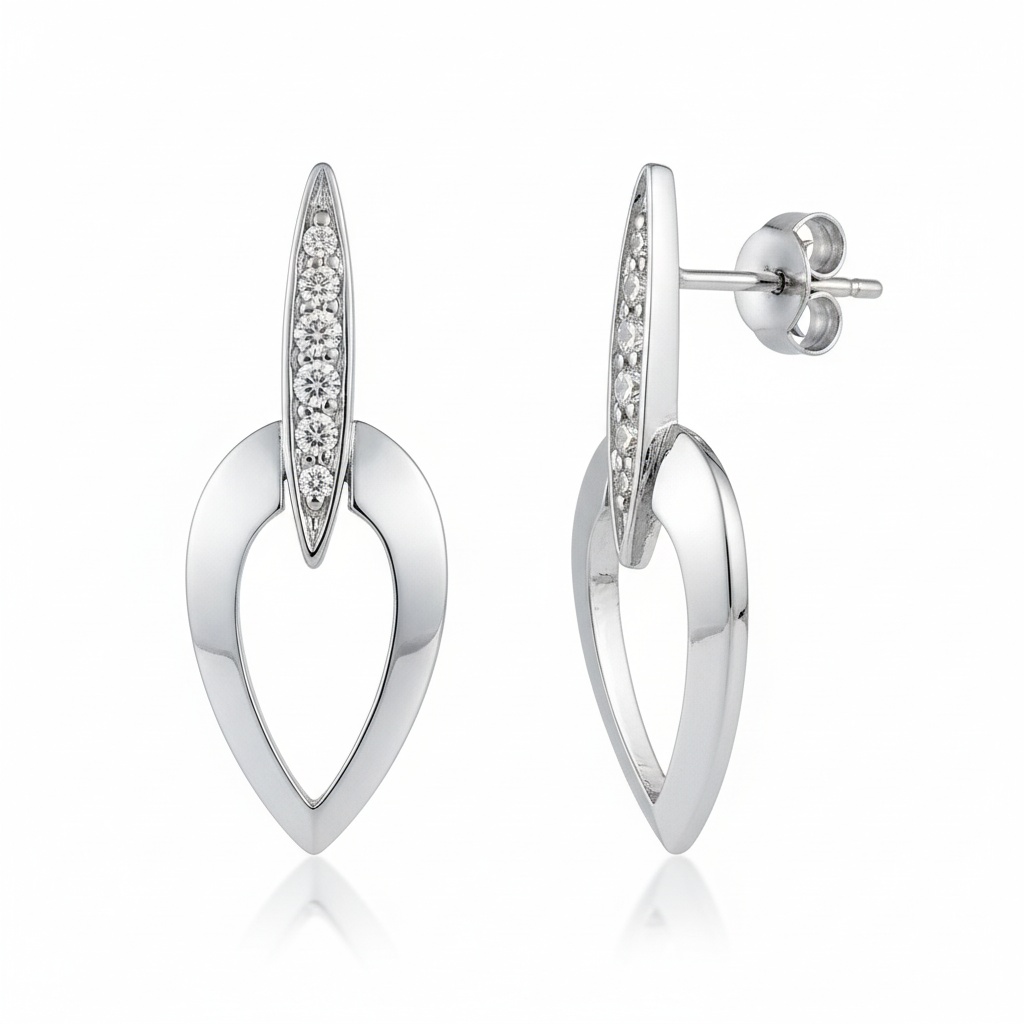 PENDIENTES ORO BLANCO 18KL DIAMANTES