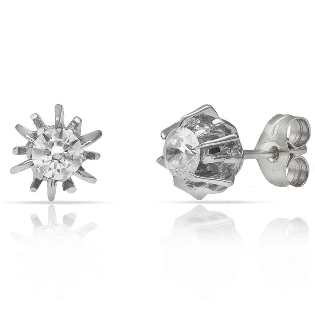 PENDIENTES ORO BLANCO 18KL DIAMANTES