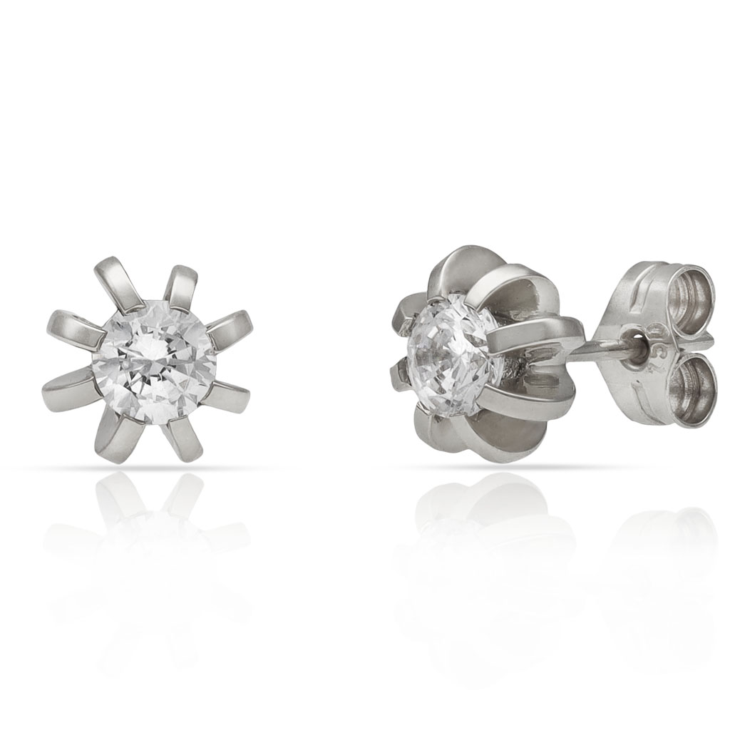 PENDIENTES ORO BLANCO 18KL DIAMANTES