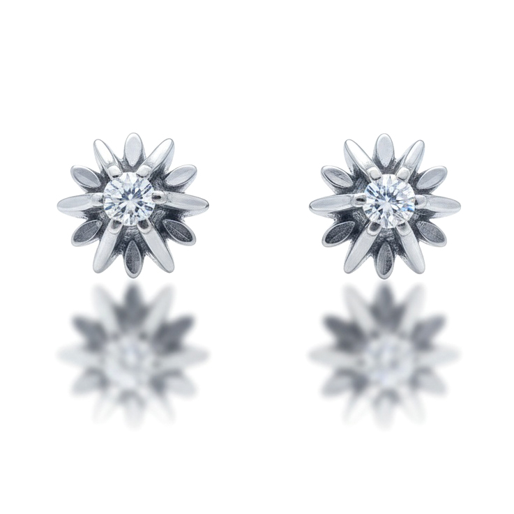 PENDIENTES ORO BLANCO 18KL DIAMANTES