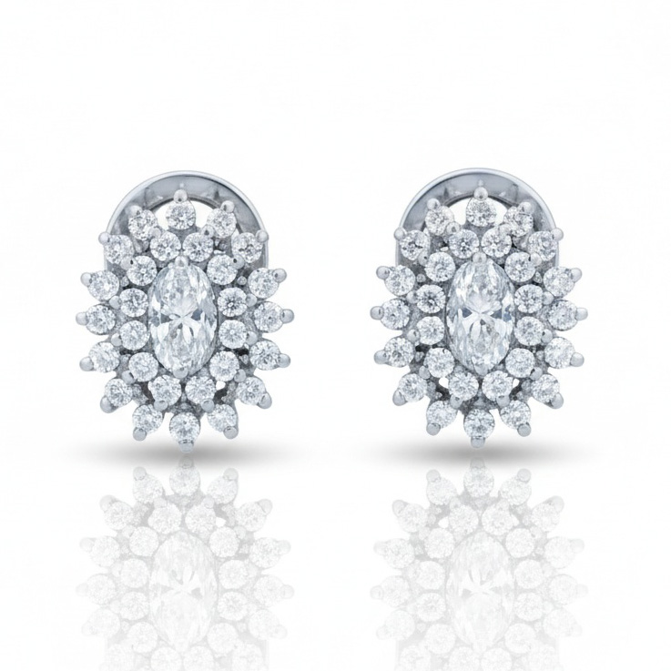 PENDIENTES ORO BLANCO 18KL DIAMANTES