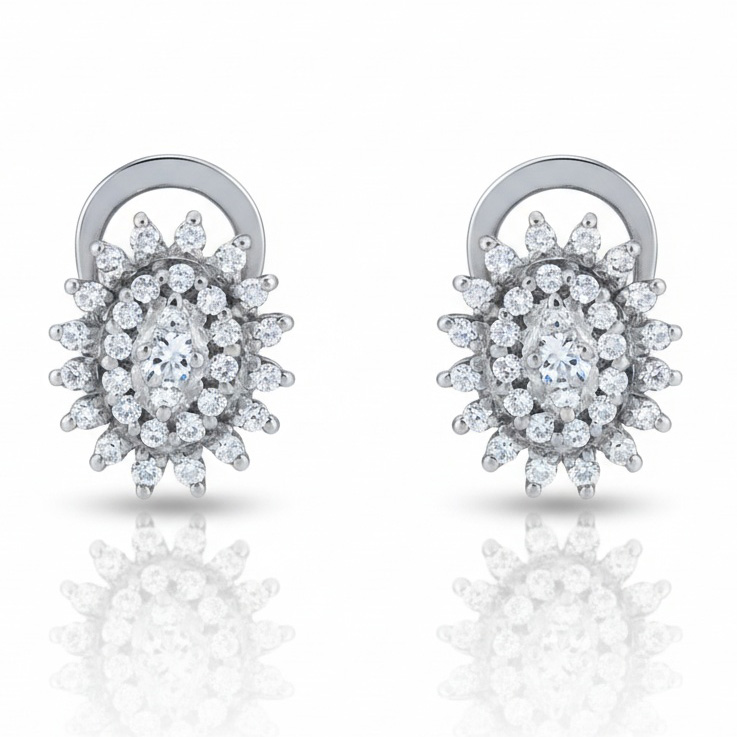 PENDIENTES ORO BLANCO 18KL DIAMANTES