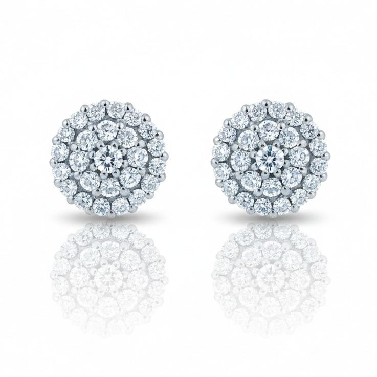 PENDIENTES ORO BLANCO 18KL DIAMANTES